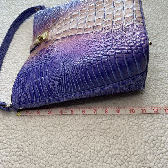 Brahmin Shira Bucket Bag Periwinkle Ombre Croc Embossed Leather - Picture 11 of 14